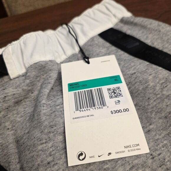 Nike X Sacai Fleece Pants Sweatpants Grey Black CW2187-063 Men's Size XL - Picture 6 of 6